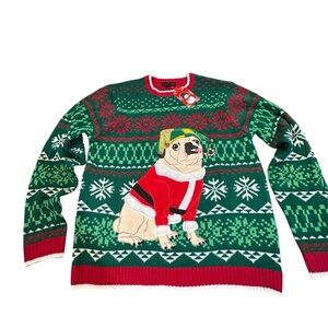 Blizzard Bay Pug‎ Christmas Sweater men’s XL Ugly Christmas Sweater festive